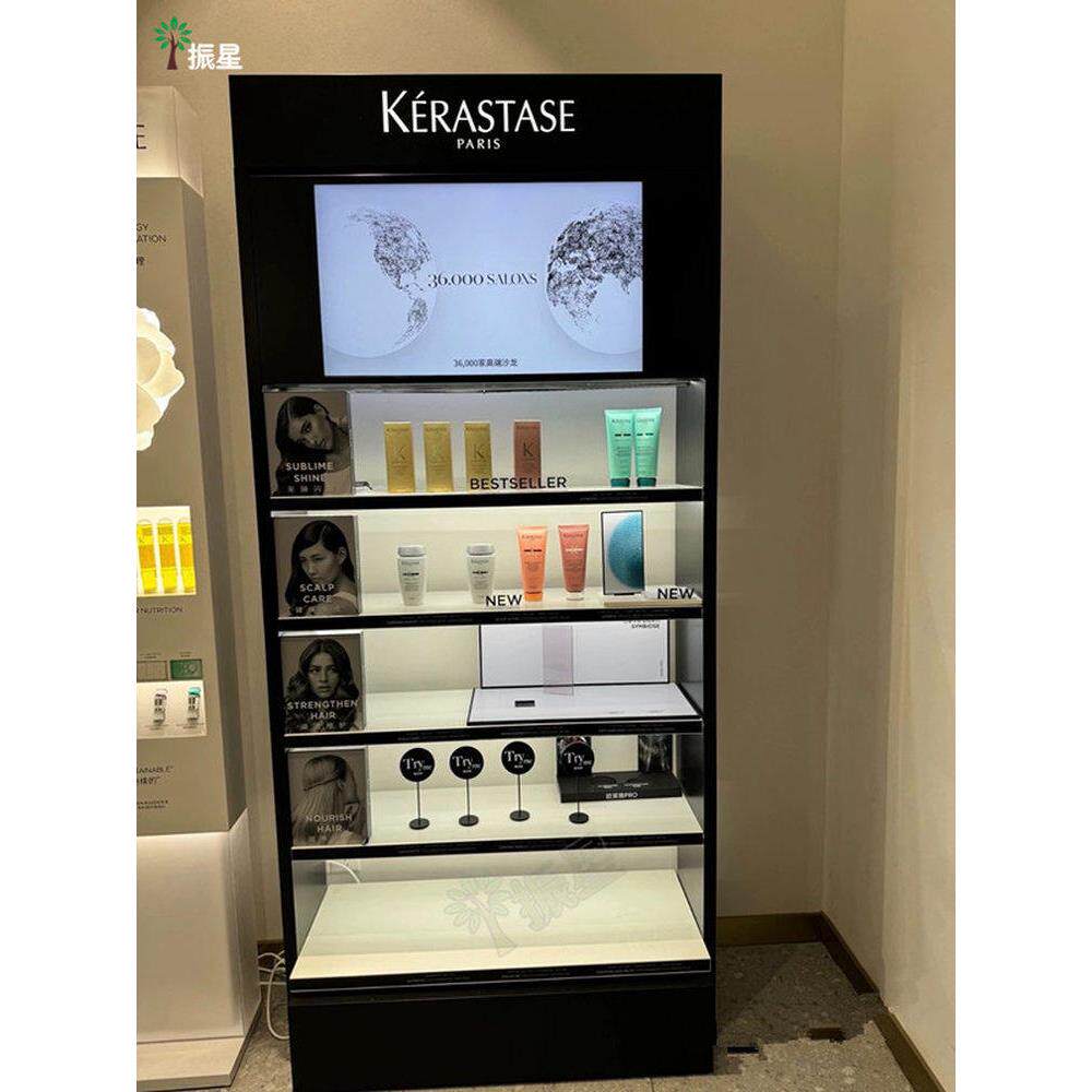 新款欧莱雅展示柜化妆品柜子卡诗华蔻资生堂美容美发资烤漆洗发水