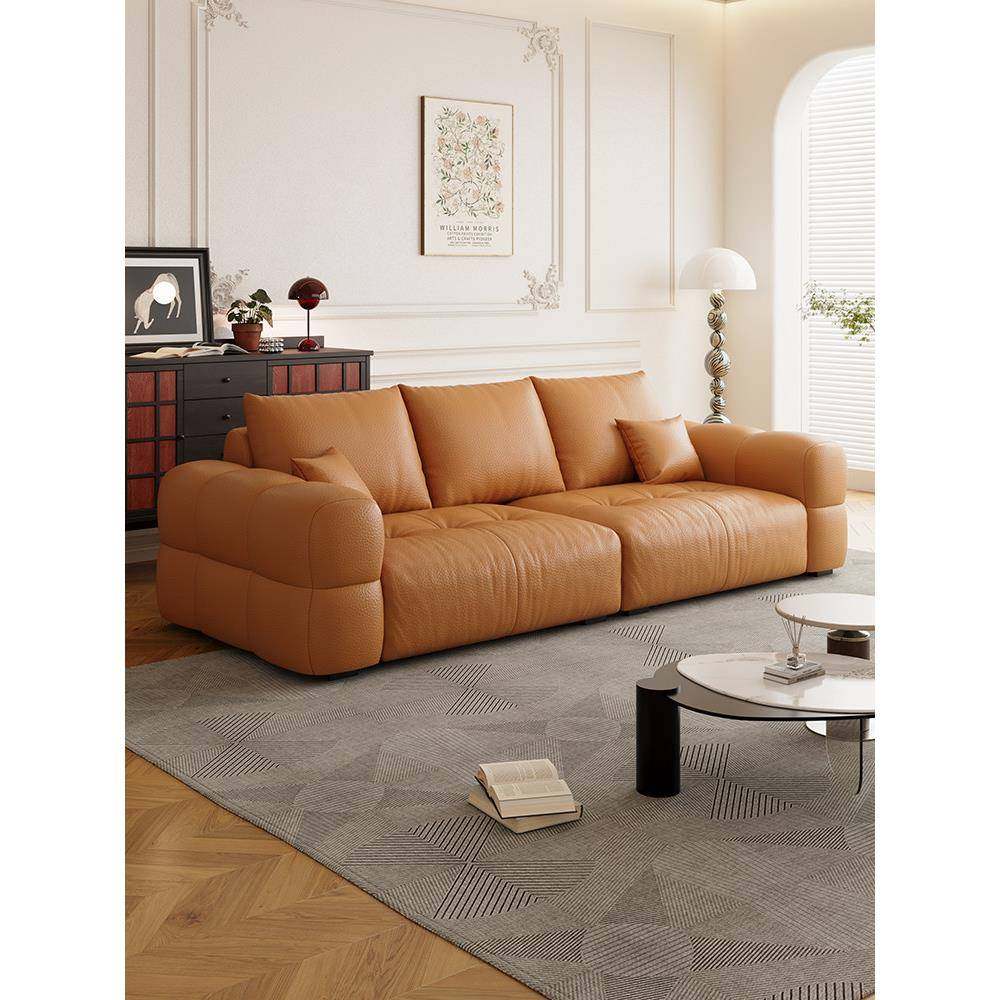 政府补贴斯澜迪现代简约猫抓皮泡芙沙发小户型客厅公寓皮艺沙发,住宅家具,皮艺沙发,淘宝优惠券,粉丝福利购,淘宝优惠卷