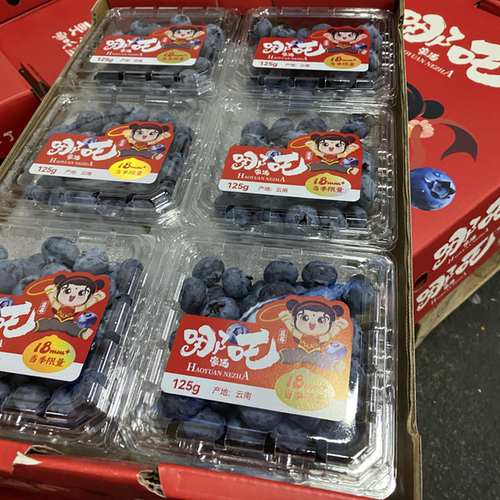 嘉兴水果批发市场直发云南哪吒蓝莓脆香甜18+大果礼盒装原箱新鲜