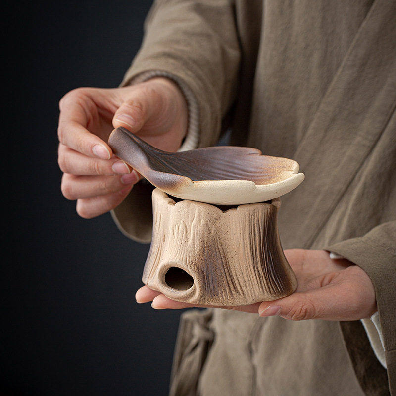 煮茶炭炭炉树桩烤茶炉套装烤茶器粗陶陶瓷陶器中式复古户外家用,餐饮具,功夫茶具,淘宝优惠券,粉丝福利购,淘宝优惠卷