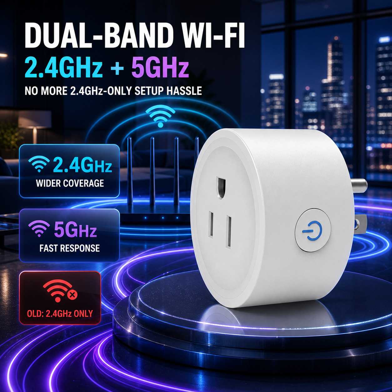 5G美规智能插座WiFi16A计量手机