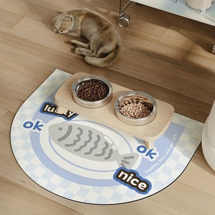 卡通宠物家用皮革餐垫可爱狗猫饭盆垫防溅防漏垫防滑易打理宠物垫