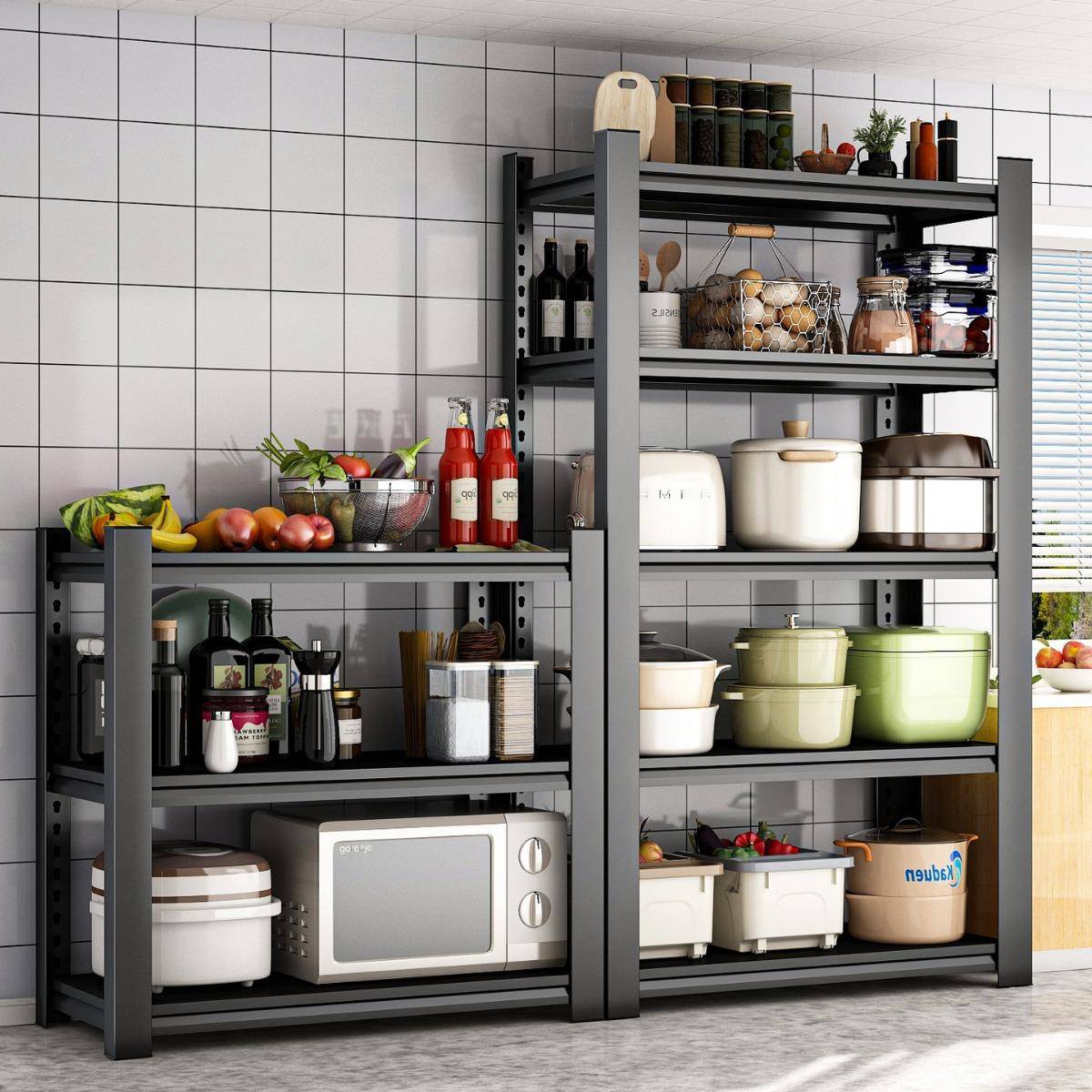 厨房整理收纳置物架多层家用微波炉架子多功能落地家用烤箱储物架