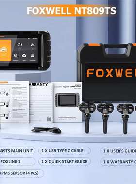 FOXWELL NT809TS OBD2汽车全系统诊断 双向测试 TPMS Relearn编程