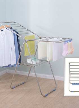 免安装不锈钢晾衣架 落地折叠晒被架 毛巾架防锈YLT-0503