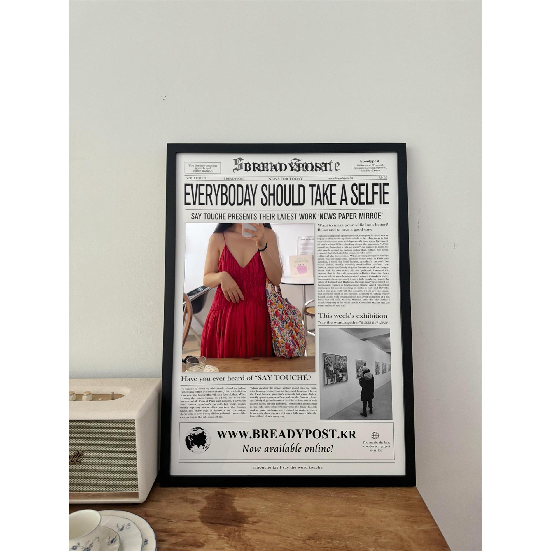 韩国流行的咖啡甜品店镜子海报相框集在博客照片装饰覆古镜框绘画