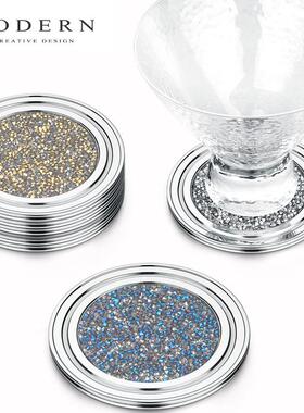 MODERN摩登轻奢水晶杯垫托玻璃杯垫水杯咖啡创意水晶钻石杯隔热垫