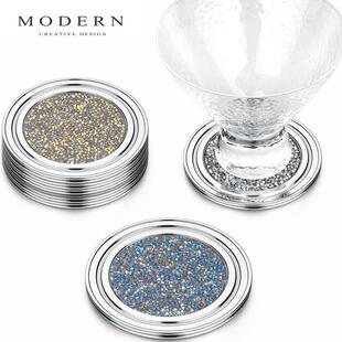 MODERN摩登轻奢水晶杯垫托玻璃杯垫水杯咖啡创意水晶钻石杯隔热垫