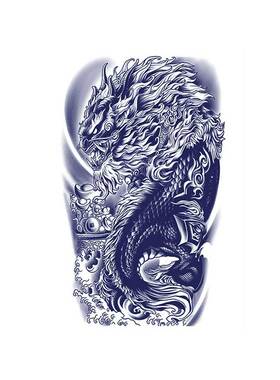 猎己 猛龙来财  草本纹身贴防水防汗不反光手臂小腿脖子胸口半甲