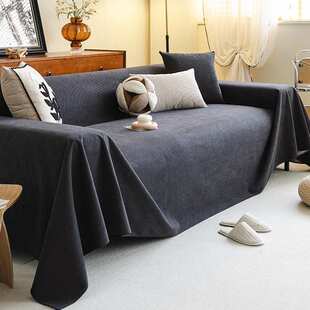 防水隔尿沙发盖布四季通用沙发巾2025年流行新款黑色防滑沙发毯垫