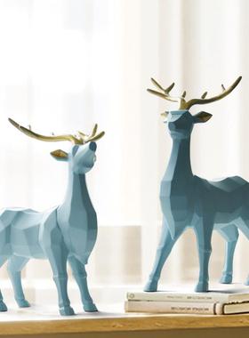 北欧情侣鹿摆件家居装饰品创意个性客厅电视柜酒柜小摆设结婚礼物