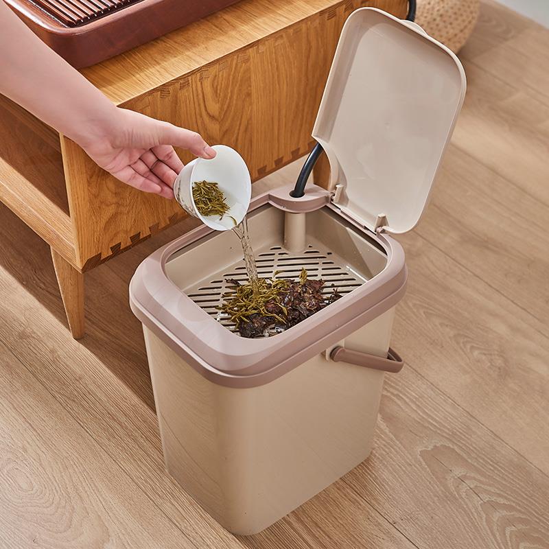 大容量茶水桶废水桶茶渣桶分离过滤茶漏排接水垃圾桶功夫茶具配件