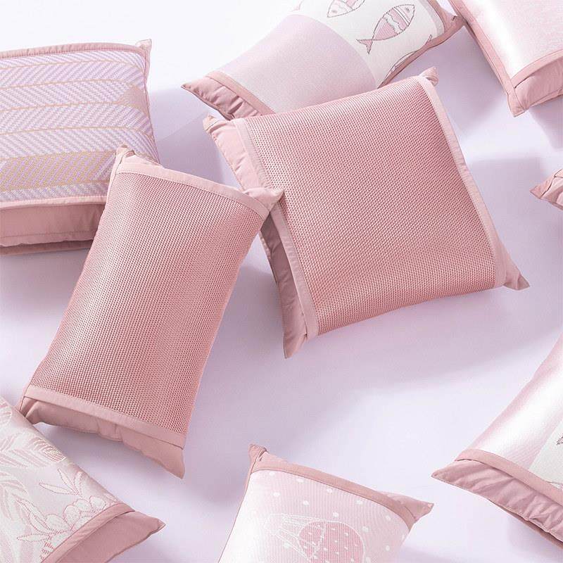 恋豆夏季冰丝抱枕套夏天款凉席靠背垫时尚粉色藤席腰枕垫套不含芯,居家布艺,靠垫/抱枕,淘宝优惠券,粉丝福利购,淘宝优惠卷