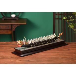 赛龙舟摆件工艺品端午节中秋节办公桌摆设中国传统节日礼品划龙船