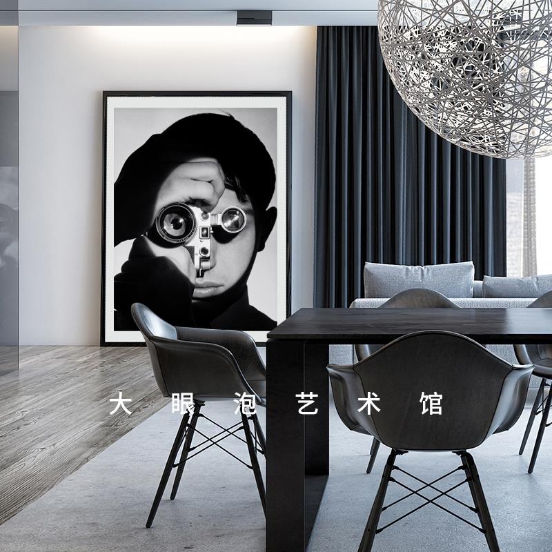 客厅北欧玄关装饰画黑白人物大幅现代画廊样板间沙发背景墙墙网红图片