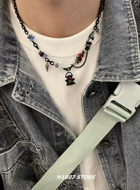 暗黑风小怪兽吊坠锁骨链男女通用