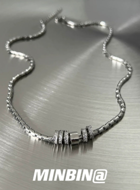 钛钢银色圆环锁骨链轻奢小众