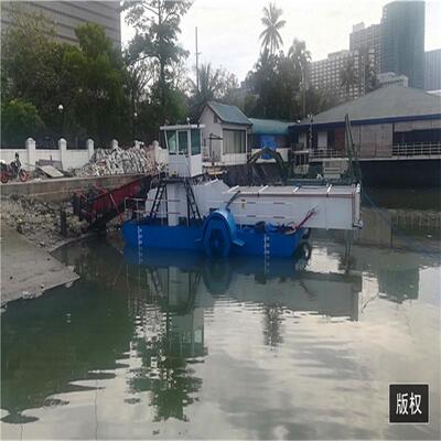 坦桑尼亚清理水草设备 粉碎打捞水葫芦船 河沟水渠割草船厂家