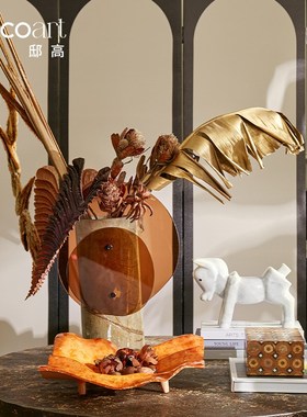 软装设计师项目案列样板房间客厅中古风软装摆件高级感小众装饰品