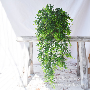 仿真5叉花生草壁挂藤条家居拍摄布景壁挂装 饰花塑料植物墙配材