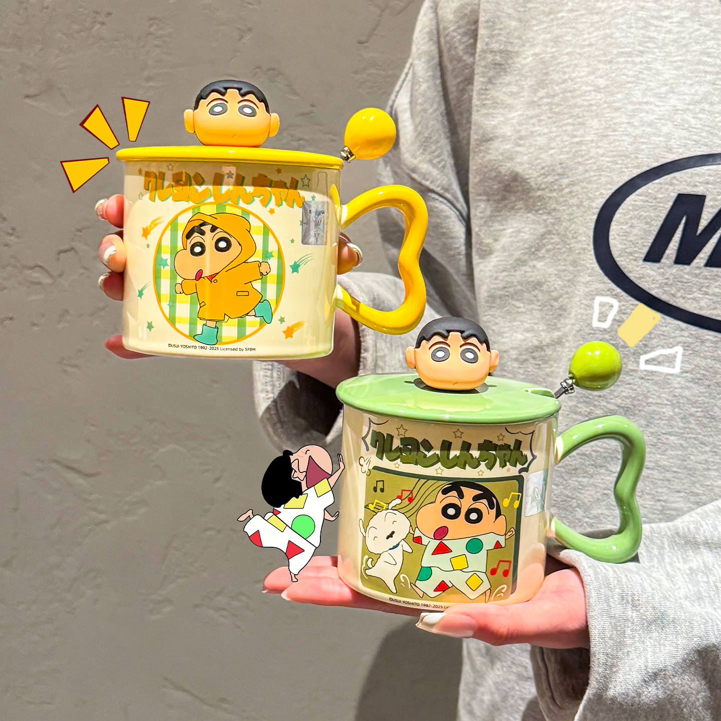 蜡笔小新联名陶瓷马克杯早餐杯子