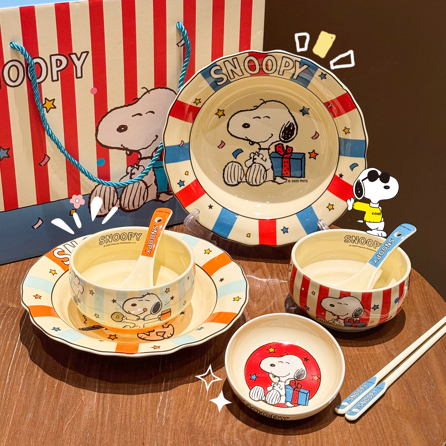史努比联名碗盘一人食餐具套装