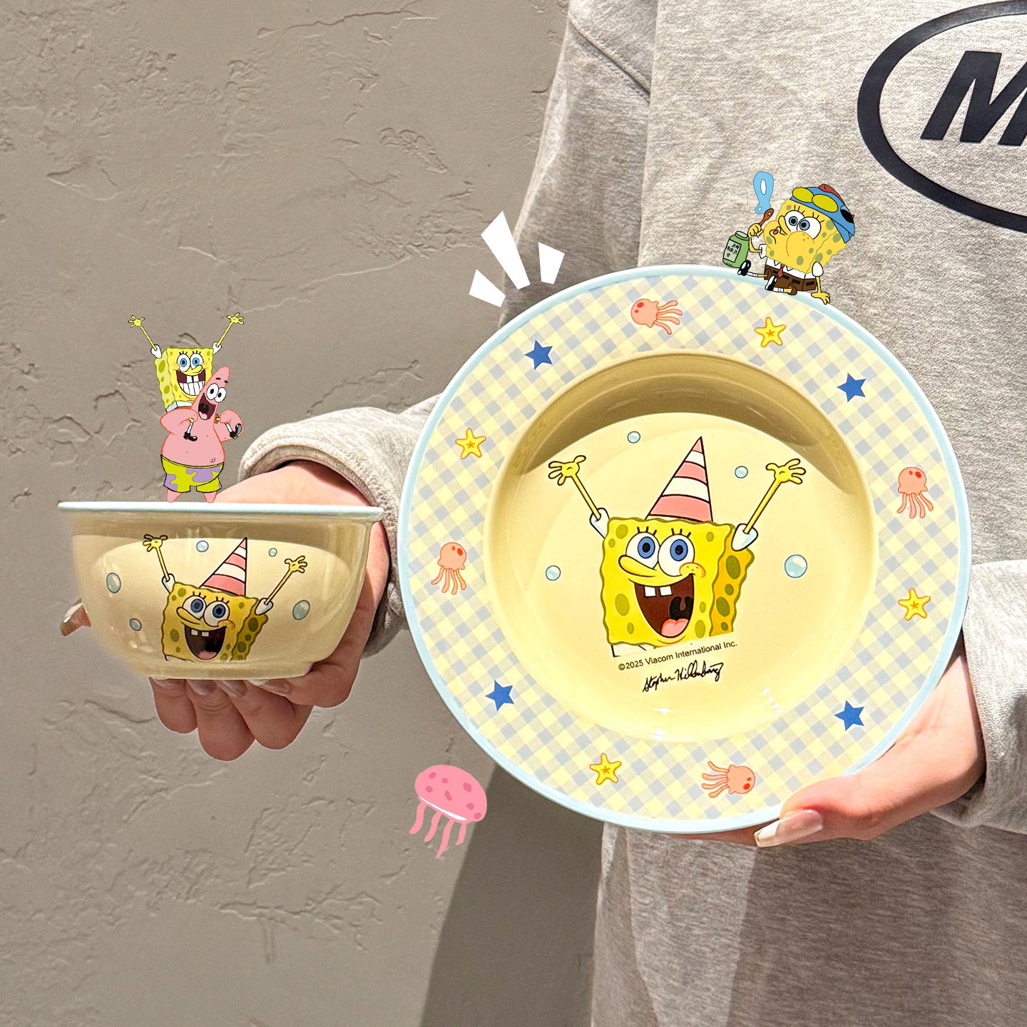 正版海绵宝宝碗盘餐具家用2025