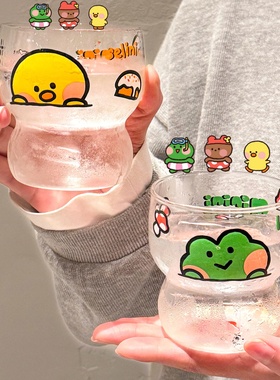 蛙里尼联名啤酒杯个人专用家用新款可爱玻璃杯新款果汁杯喝水杯子