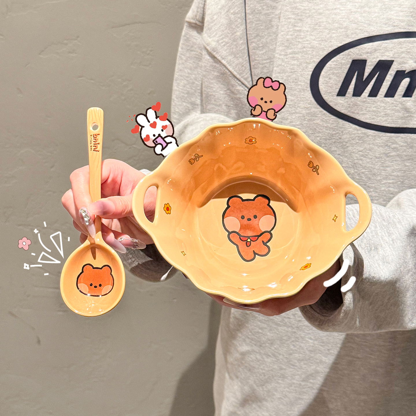 minini联名陶瓷大容量汤碗沙拉碗