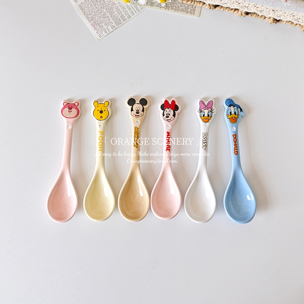 可爱卡通陶瓷勺子家用吃饭勺粥勺