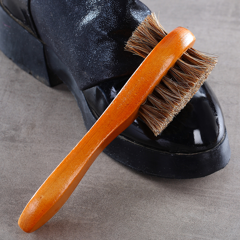 打鞋油刷子 猪鬃刷马鬃刷子鞋刷子软毛刷皮鞋抛光刷除尘刷不伤鞋