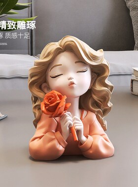 可爱女孩桌面小摆件家居办公室装饰品工位情绪稳定器闺蜜生日礼物