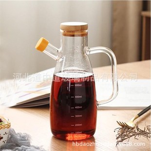 玻璃油壺廚房用品調(diào)味油瓶 河間高硼b硅耐熱防漏帶刻度可控