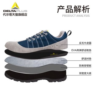 透气轻便301232钢包头钢头 2021夏季 代尔塔劳保鞋 防砸防刺穿安全鞋