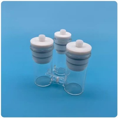 三口H型密封电解池 玻璃砂芯鲁金毛细管 磨砂口三H电解池