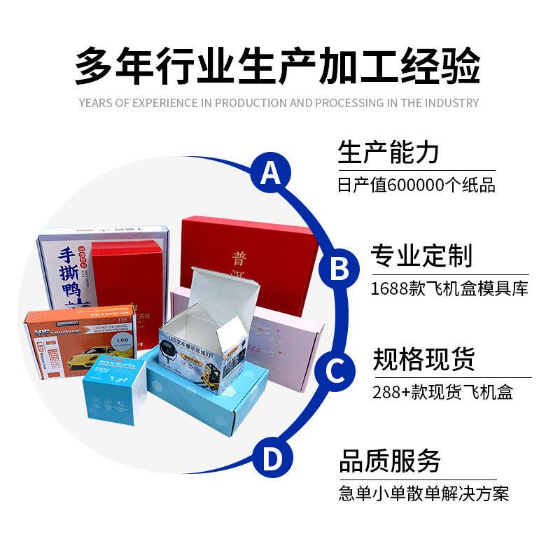 AER小批量妆品服装彩盒定色做制快递纸箱订特硬彩飞机盒包化装盒