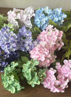 3D打印2头安娜绣球 蓝紫色系婚礼路引插花 油画风绣球家居装饰摆