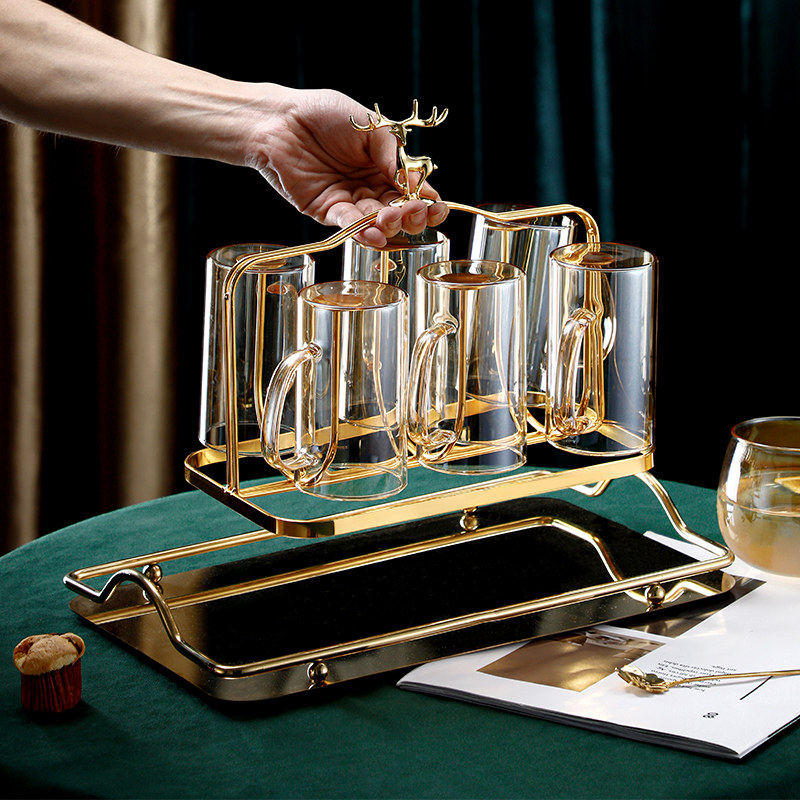 托盘玻璃杯水杯挂架沥水置物架杯架水杯架创意家用收纳杯子架倒挂,家居饰品,落地摆件,淘宝优惠券,粉丝福利购,淘宝优惠卷