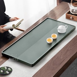 石头办公茶台高端简约天罗绿茶海 天然乌金石茶盘轻奢客厅家用中式