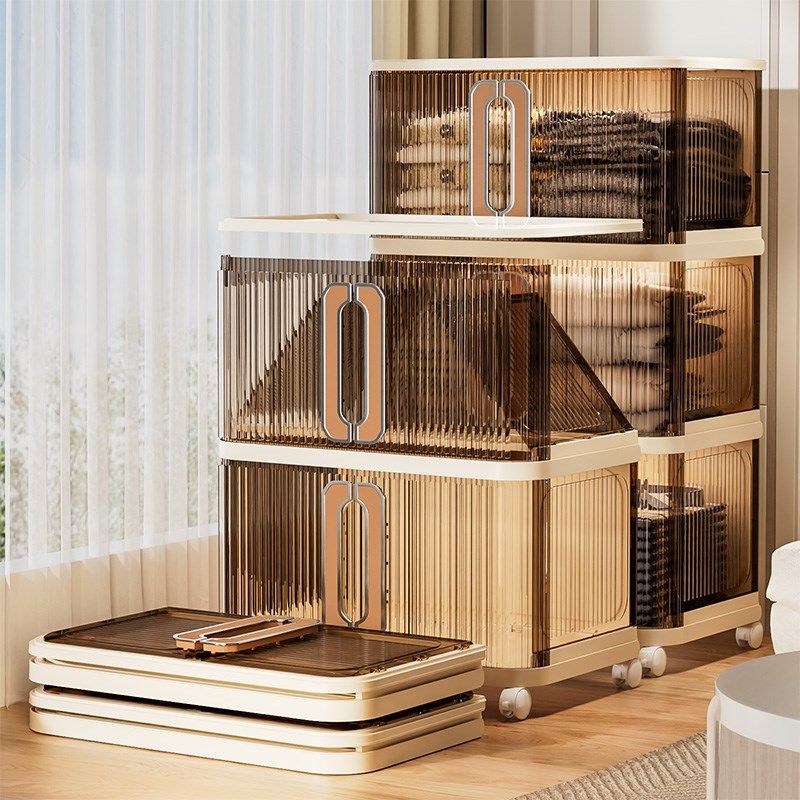 折叠收纳柜家用客厅卧室夹缝储物柜多层加厚床头推拉门整理置物柜,收纳整理,收纳柜,淘宝优惠券,粉丝福利购,淘宝优惠卷