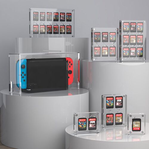 switch卡盒游戏卡收纳透明磨砂盒亚克力卡槽磁吸卡带展示盒收纳盒