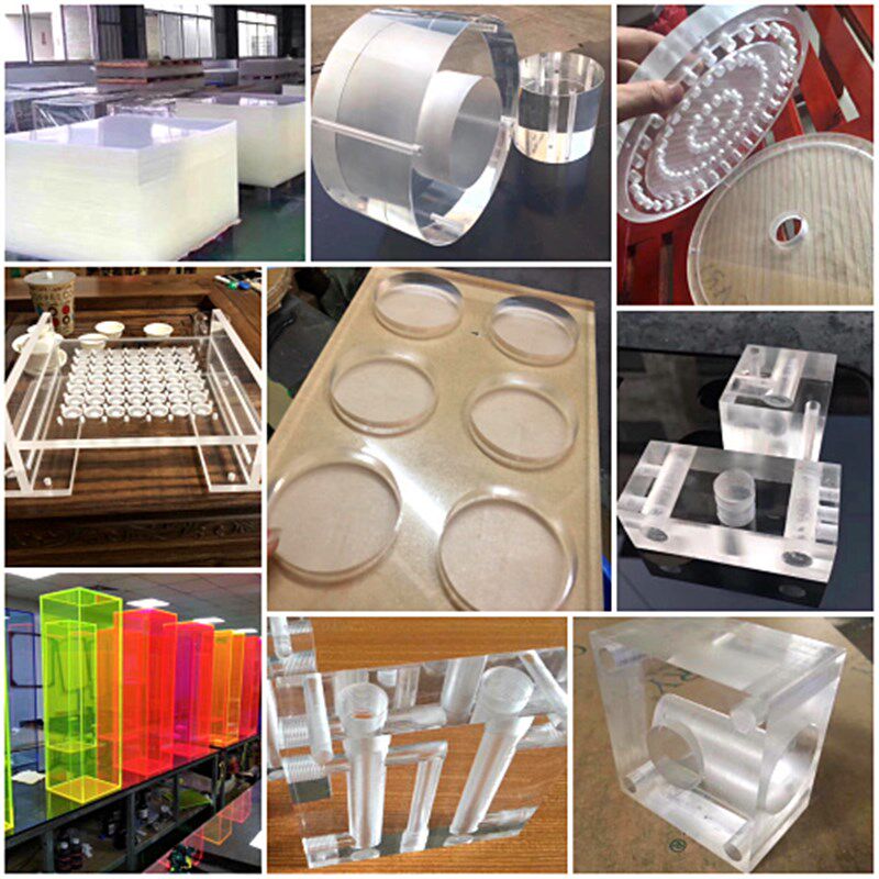 磨砂亚克力透光有机玻璃板喷砂展示方块方柱圆棒圆柱导光底座展览