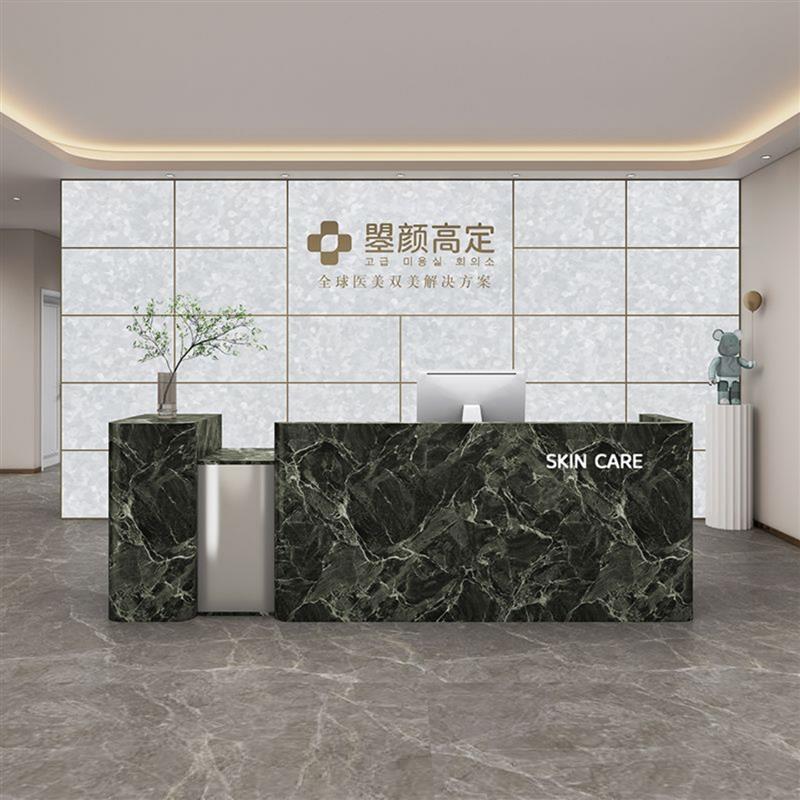 现代简约商用收银柜台酒店前台接待台美容院服装男装店吧台桌接待
