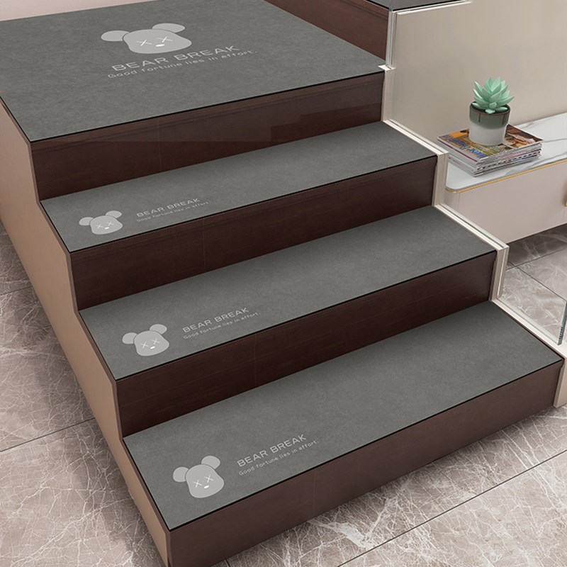 简约轻奢楼梯垫软硅藻泥踏步垫静音家用脚垫防滑地毯台阶垫子定制