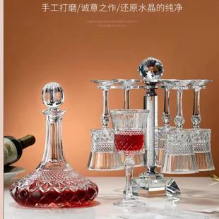 旋转不倒翁醒酒器高颜值水晶红酒高脚杯家用 高档奢华红酒酒具套装