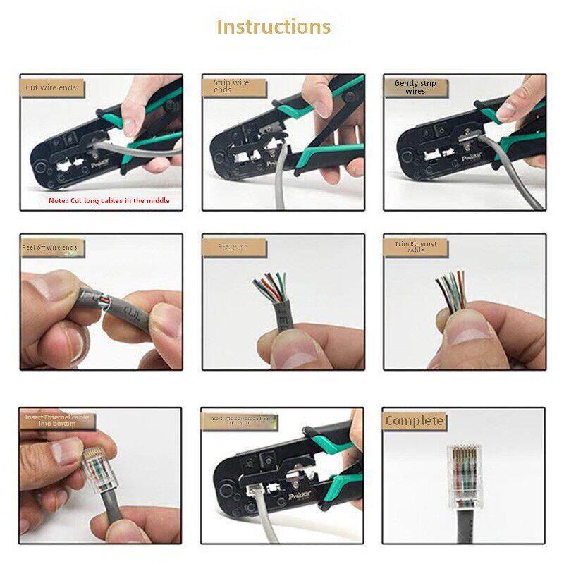 宝工进口Cp-376Tr五类、六类网线钳专业级4/6/8P剪剥网棘轮压接钳