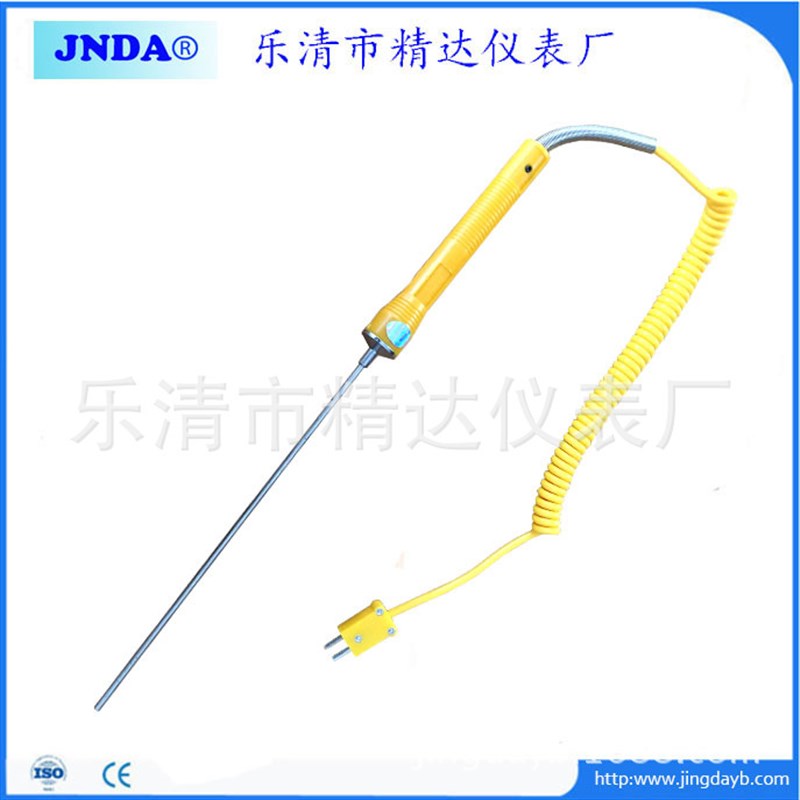 测铝水专用WRNM-102A热电偶手持式快J速表面大圆手柄黄插头铝水热