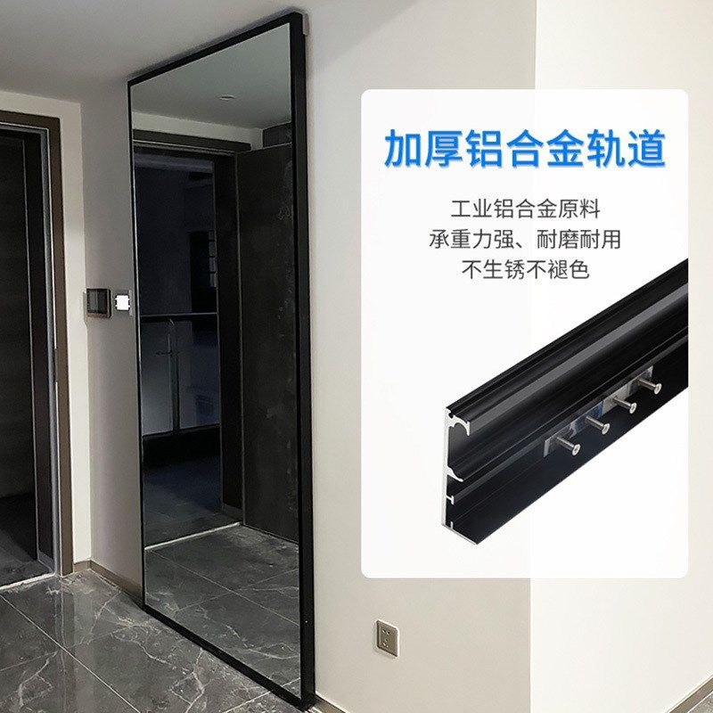 幽灵门五金配h件隐形式轨道移门专用缓冲轨道滑轮推拉移门五金配