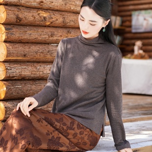 羊毛 针织衫 觅萝香原创设计冬季 长袖 休闲女百搭 高领