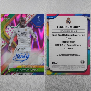 门迪 皇家马德里 MENDY 亲笔签字 周边礼物 TOPPS 球星卡 Finest